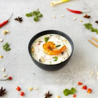 Tom Kha Gai s krevetami